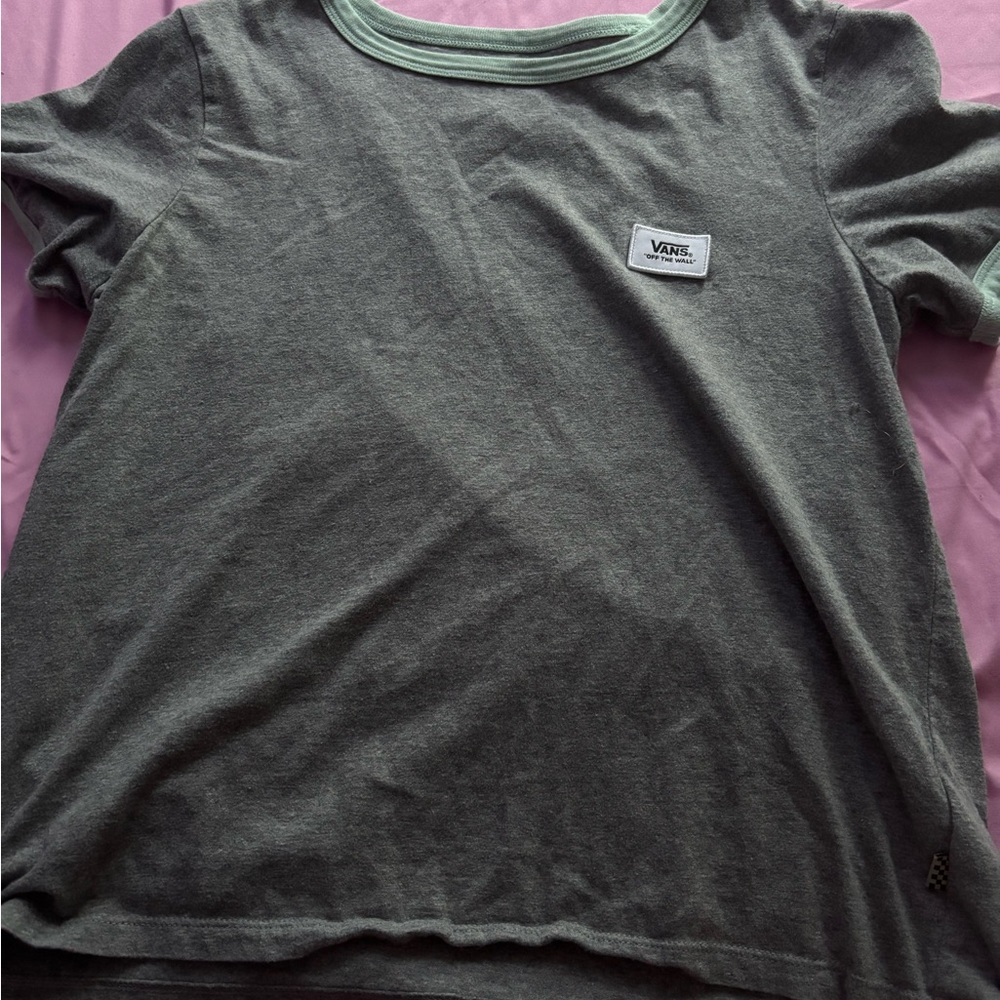 Vans Charcoal Tee with Mint Accents
